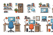 26 Vector Office Workspace Icon, a Background Graphic by adenpinkstore (Thumbnail 3 of 10)