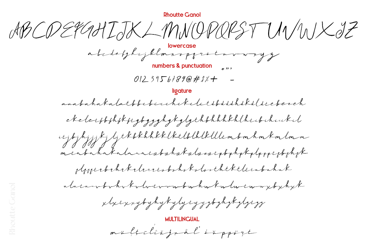 Rhoutte Ganol Signature, a Handwritten Font by madeDeduk (Photo 7 of 10)