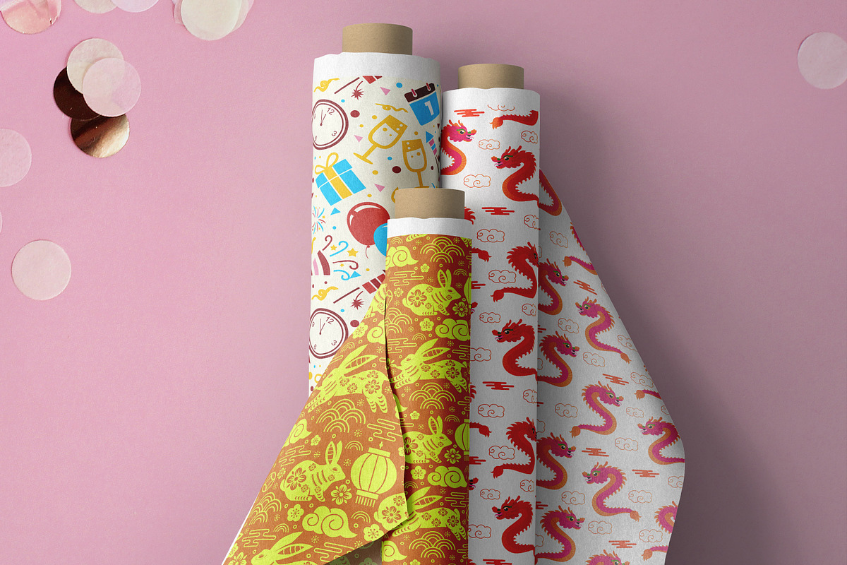Chinese New Year Seamless Pattern, a Pattern Graphic by Digital Studio (Photo 4 of 7)