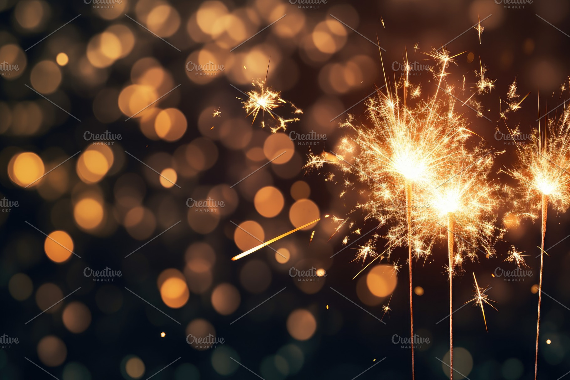 Fireworks at New Year and copy space, a Photo by Iftikhar Alam