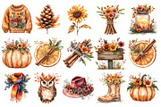 Watercolor Autumn flower Clipart, an Illustration by SinaCreation (Thumbnail 2 of 5)