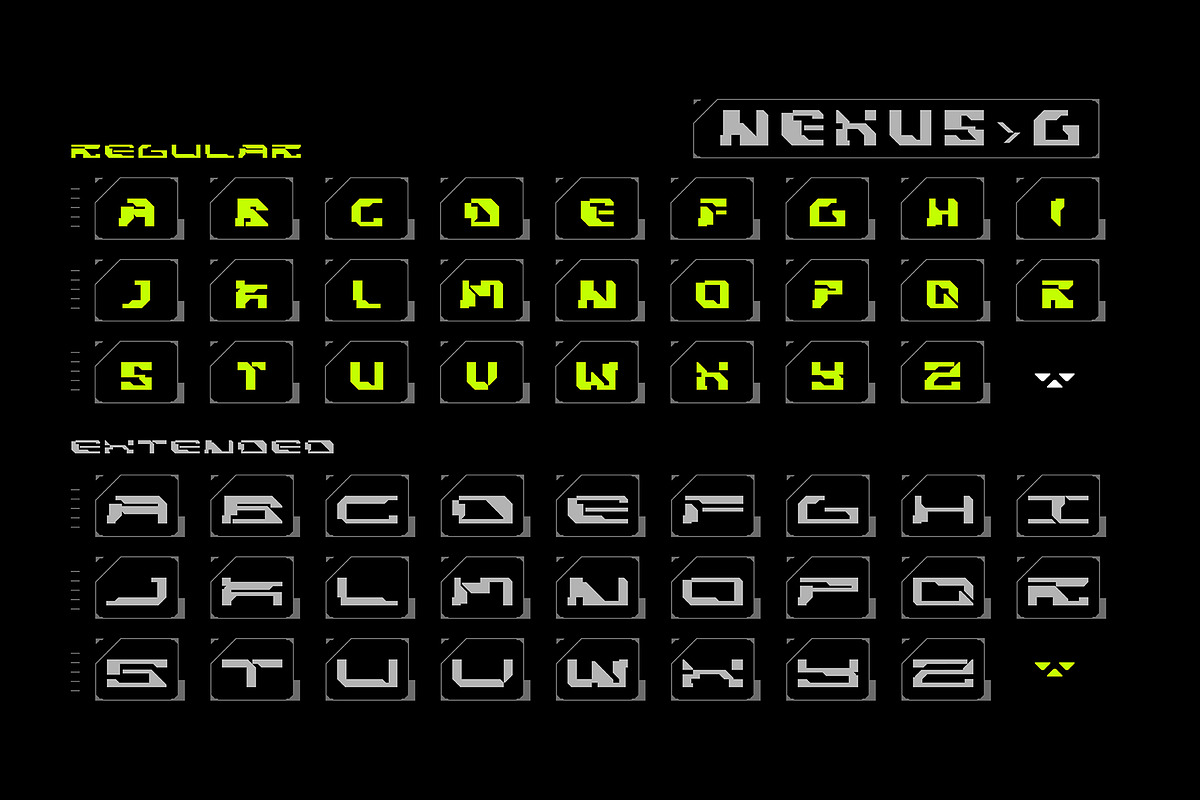 NEXUS-G | Modern Pixel Font, a Sans Serif Font by Nol 3 Studio (Photo 4 of 9)