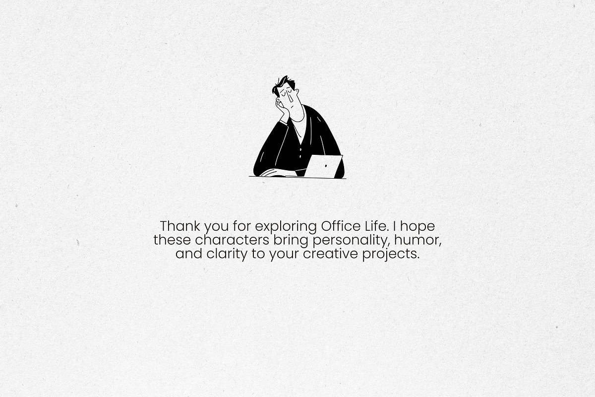 Office Life: 50 Line Art Characters, a Person Illustration by Veyla (Photo 14 of 14)