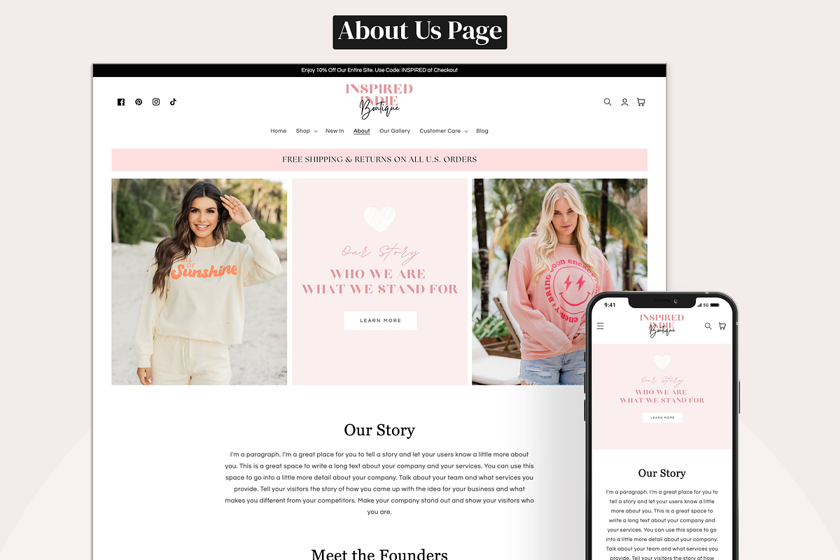 Indie - Pink Boutique Shopify Theme, a Shopify Template by InspiredTheme (Photo 3 of 9)