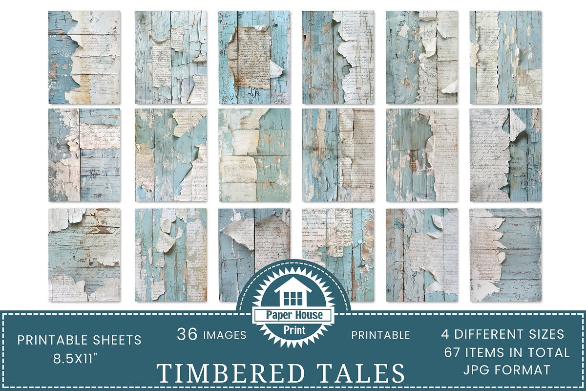 Distressed Aged Paper on Blue Wood, an Illustration by NiiiNArt (Photo 4 of 8)