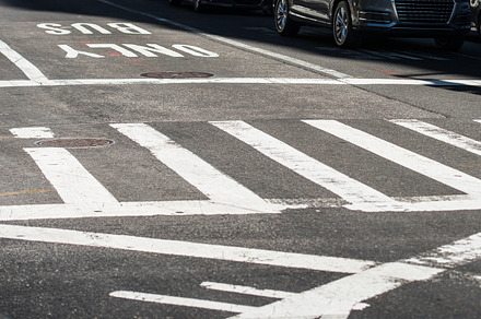 Crosswalk in the city street, a Transportation Photo by New York Art Store