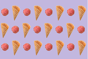 Frozen ice cream ball isolated on, a Food & Drink Photo by Yulia Furman