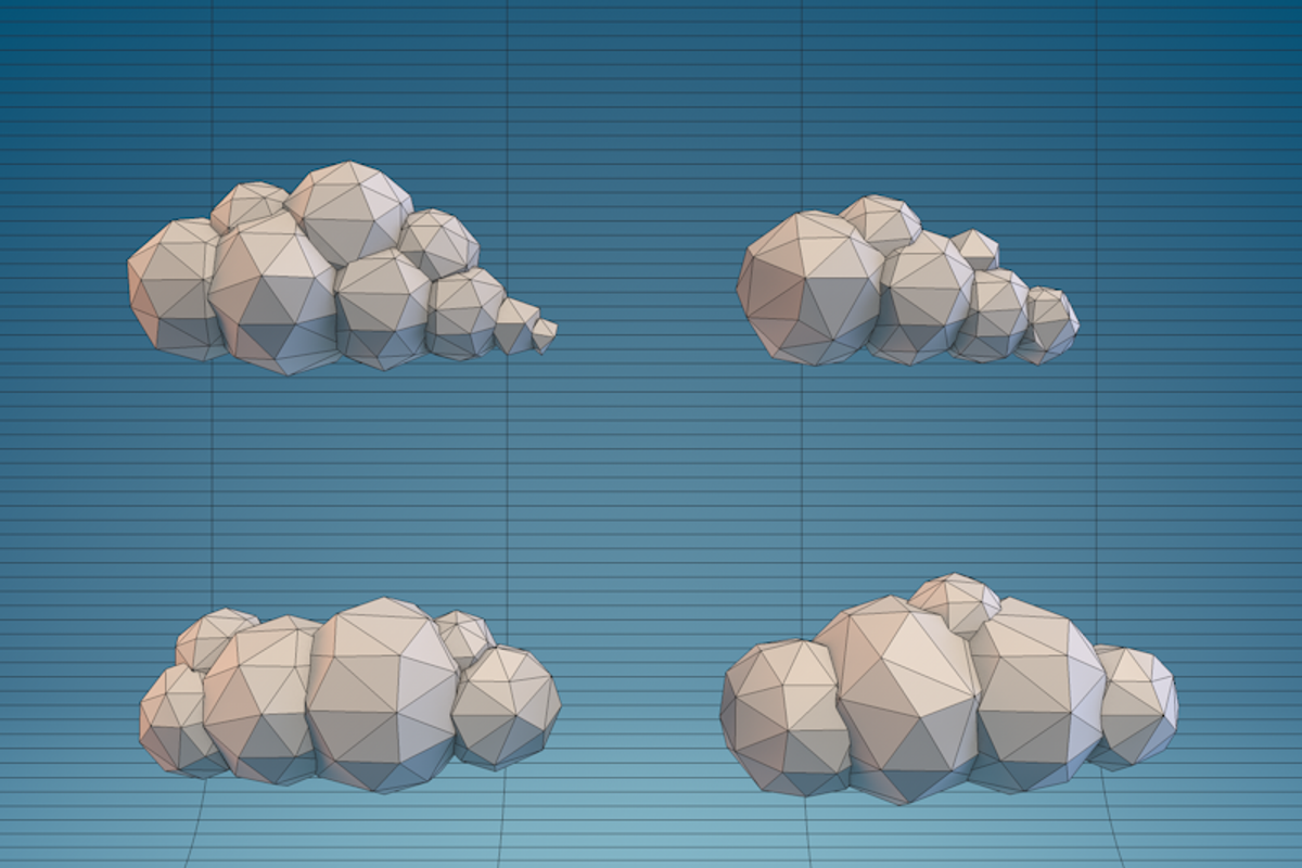12 Low Poly Clouds Bundle, an Environmental 3D Model by CreativeeArt (Photo 3 of 7)