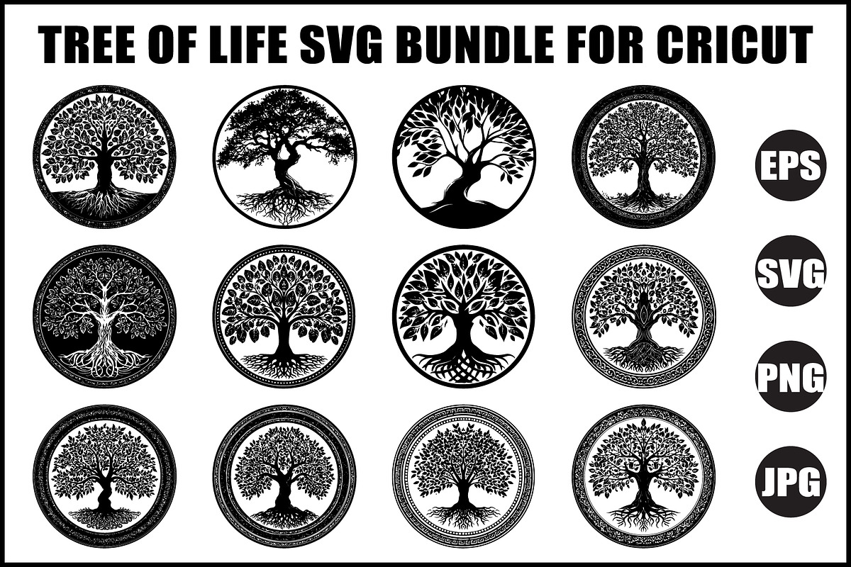 Tree of Life Circle SVG Bundle, an Object Graphic by jahid234 (Photo 1 of 13)