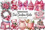 Pink Christmas Winter Clipart, an Illustration by DreamArtGraphic (Thumbnail 1 of 6)