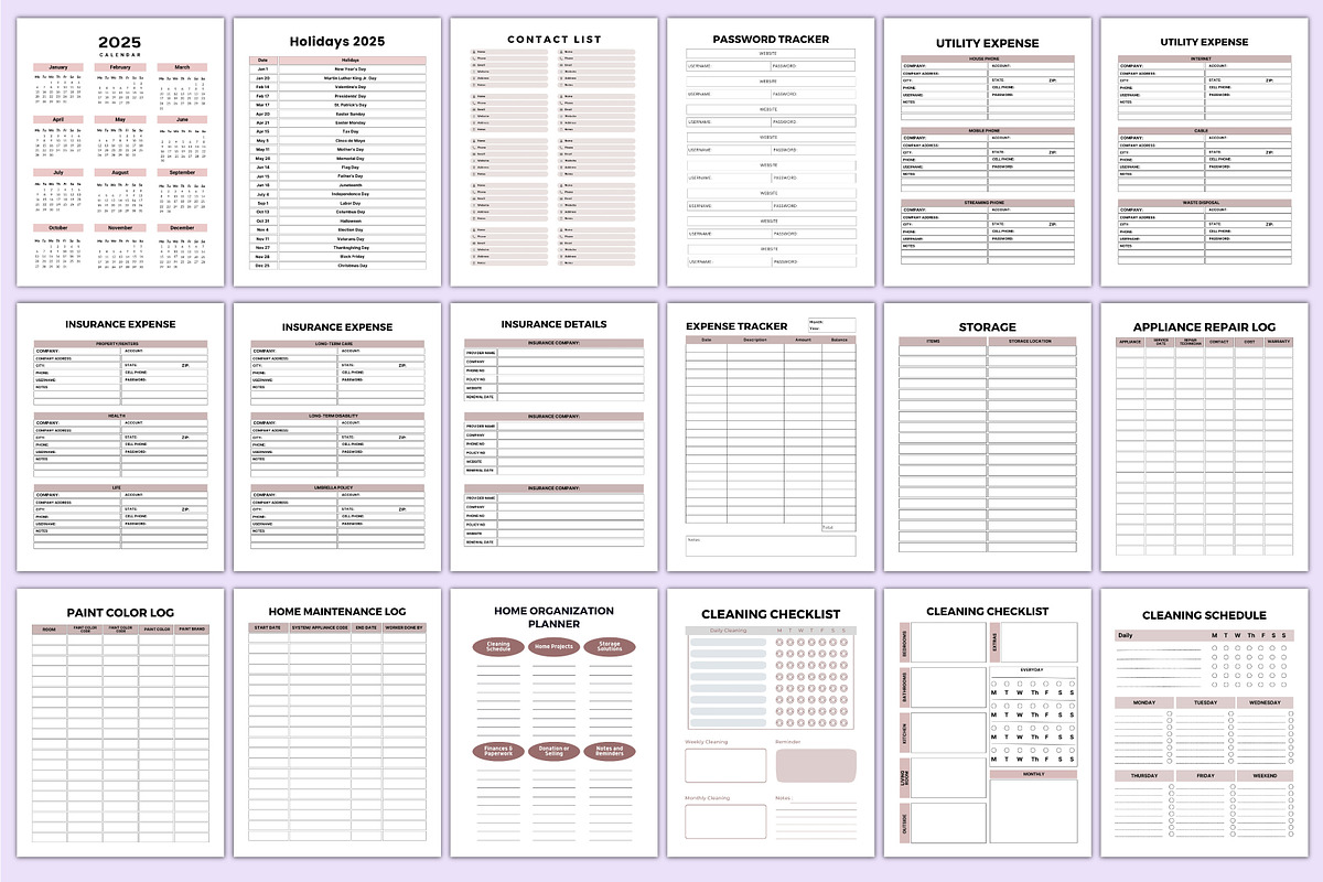 2025 Home Maintenance Planner, a Stationery Template by Shumaya (Photo 3 of 8)