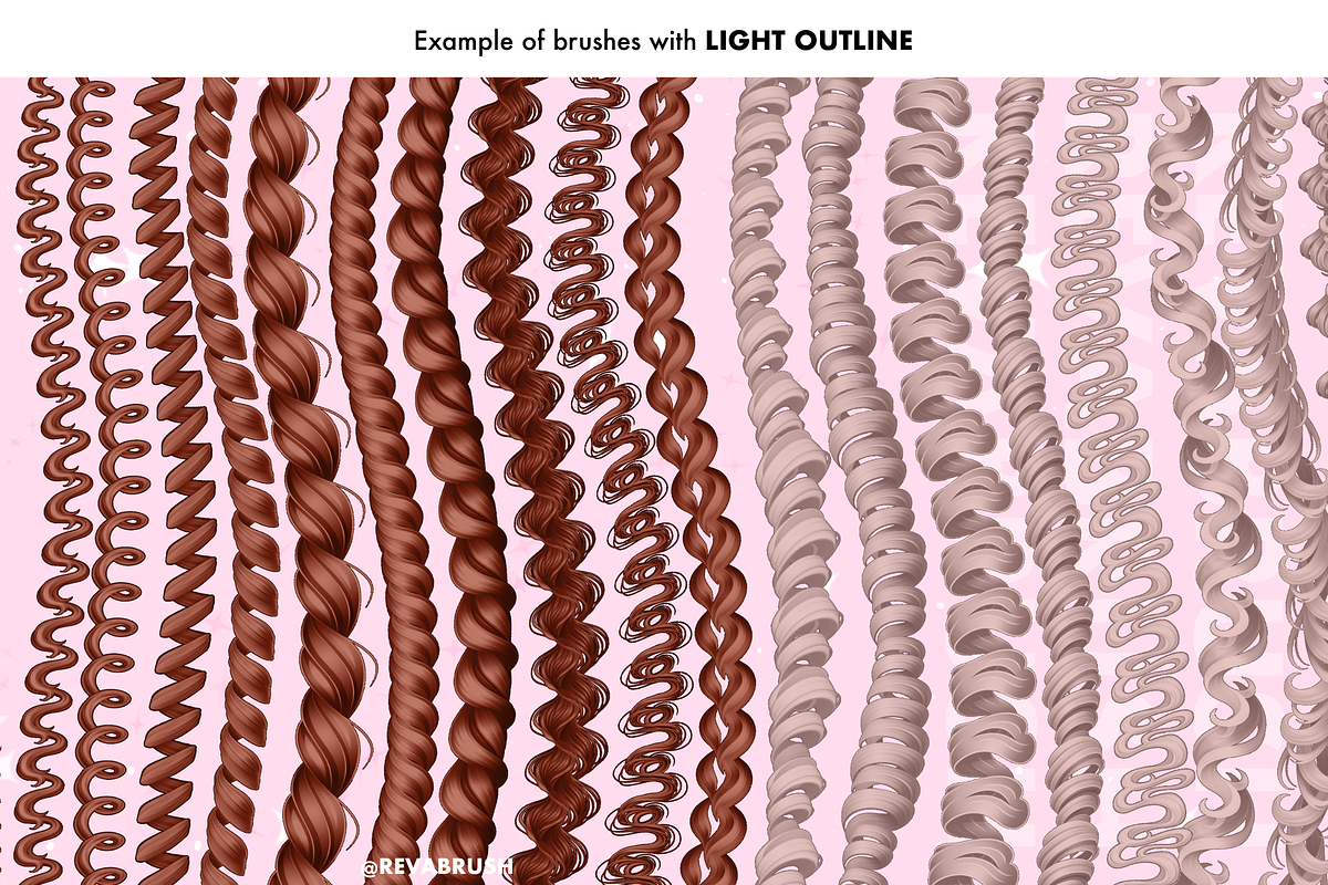 Procreate Hair Female Portrait brush, a Brush Add-On by Revabrush (Photo 3 of 8)