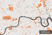 London Map – Orange, an Illustration by MetroMaps (Thumbnail 2 of 3)