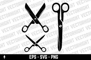 Set of illustrations of a scissors., an Object Illustration by Vectorhight