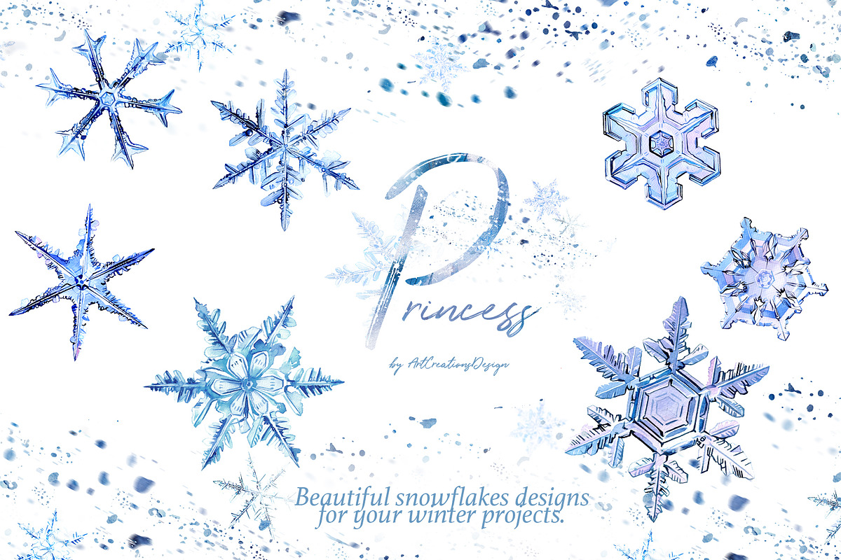 Hand-Painted Princess Clipart, a Decorative Illustration by ArtCreationsDesign (Photo 10 of 21)