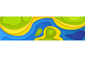Paper cut river topography relief, an Illustration by art PVP - market