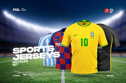 Sports T-Shirts Mockups Set