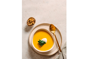Pumpkin cream-soup, a Food & Drink Photo by Fascinadora