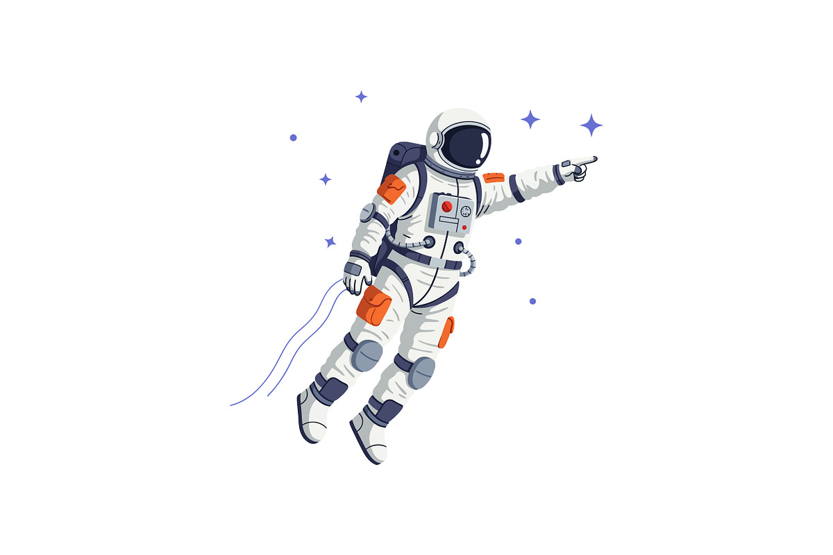Astronaut in a space suit exploring, an Illustration by designvectx