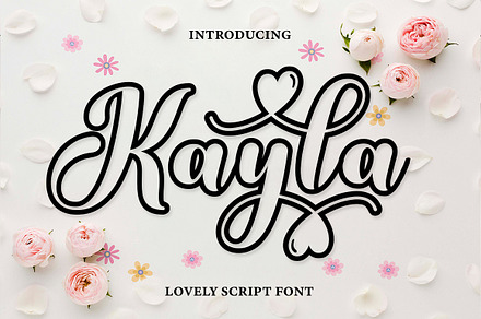Kayla Outline, a Script Font by Ws Studio