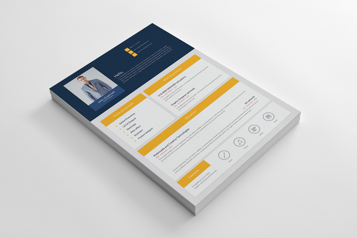 Resume/Cv, a Resume Template by Graphicalark (Photo 1 of 3)