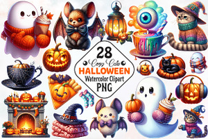 Cozy Halloween Sublimation Clipart, a Seasonal Illustration by RobertsArt