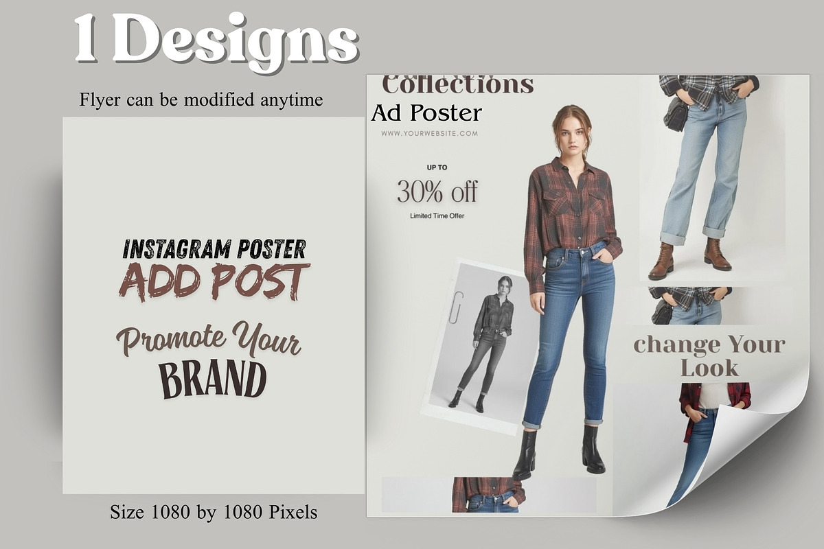 Plaid Shirt Fashion Flyer Pack, a Social Media Template by Crox Studio | Digital (Photo 6 of 6)