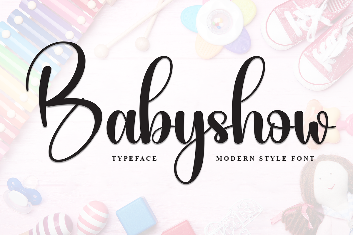 Babyshow | Script Font, a Handwritten Font by Scratchones (Photo 1 of 8)
