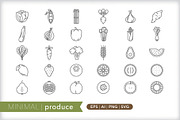 Minimal produce icons, an Outline Icon by Picture Window (Thumbnail 1 of 5)