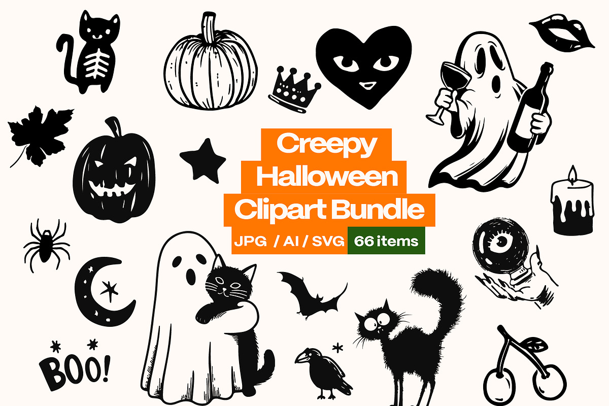 Spooky Halloween Clipart Bundle, a Graphic by The Layered Art (Photo 1 of 4)
