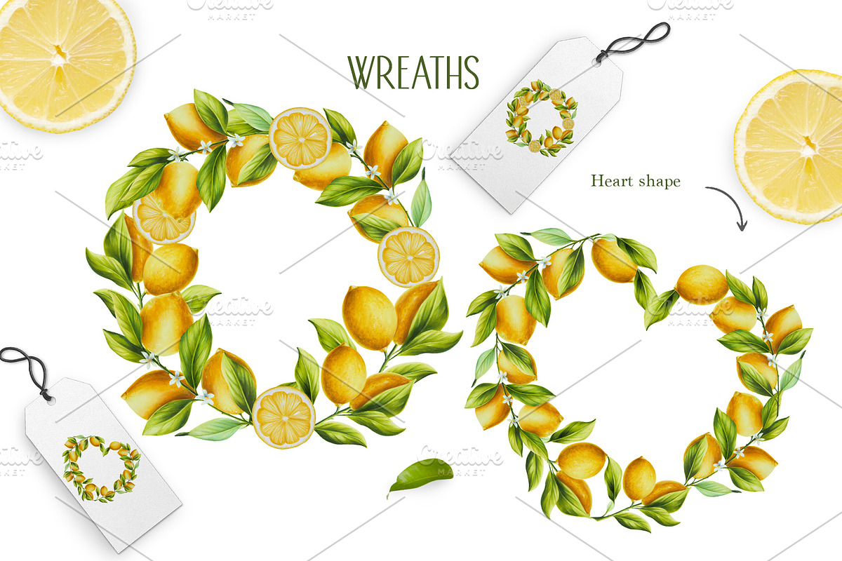 Lemons hand drawn clip art, a Food Illustration by Navenzeles (Photo 5 of 8)