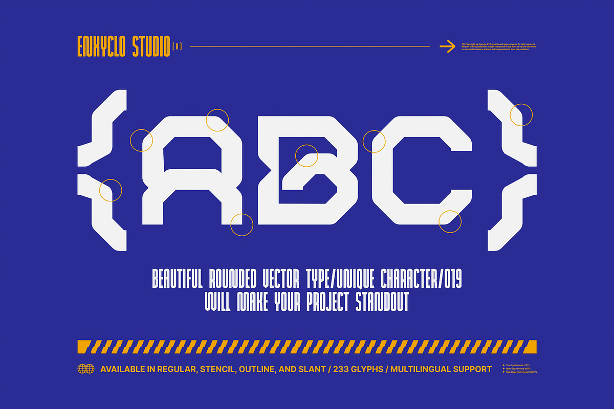 ROBMAX-36 Futuristic Font Family, a Sans Serif Font by Enxyclo Studio (Photo 5 of 10)