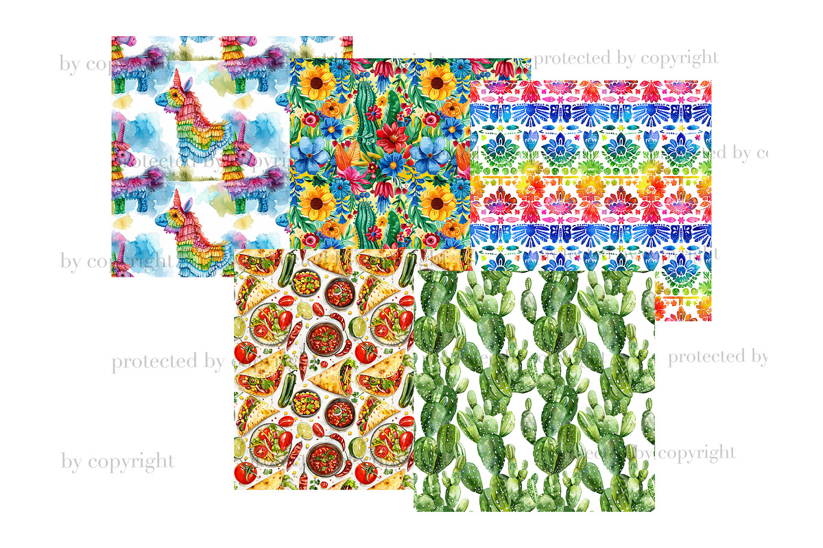 Fiesta Digital Papers | Mexico Patte, a Pattern Graphic by GlamArtZhanna (Photo 3 of 4)