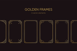 Golden line art frames set, a Background Graphic by Good Studio