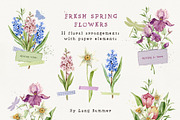 FRESH SPRING FLOWERS watercolor set, a Decorative Illustration by long summer (Thumbnail 8 of 11)