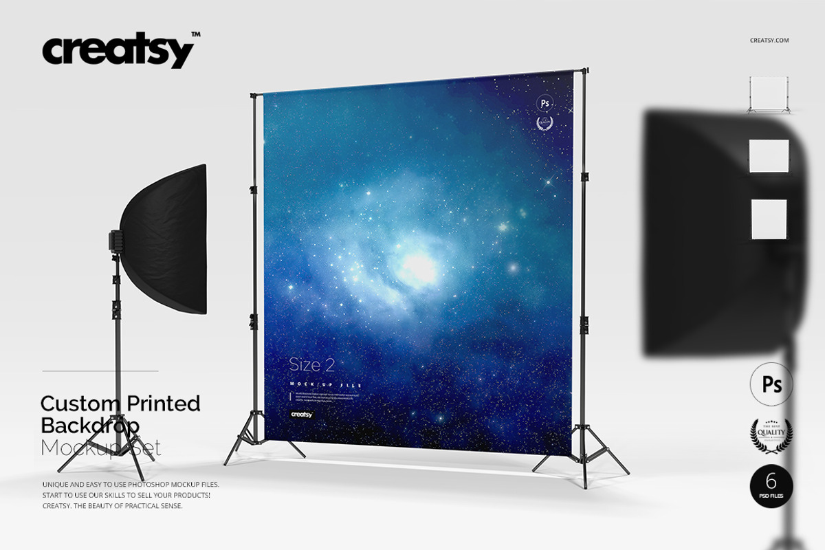 Custom Printed Backdrop, a Merchandise Mockup by creatsy5