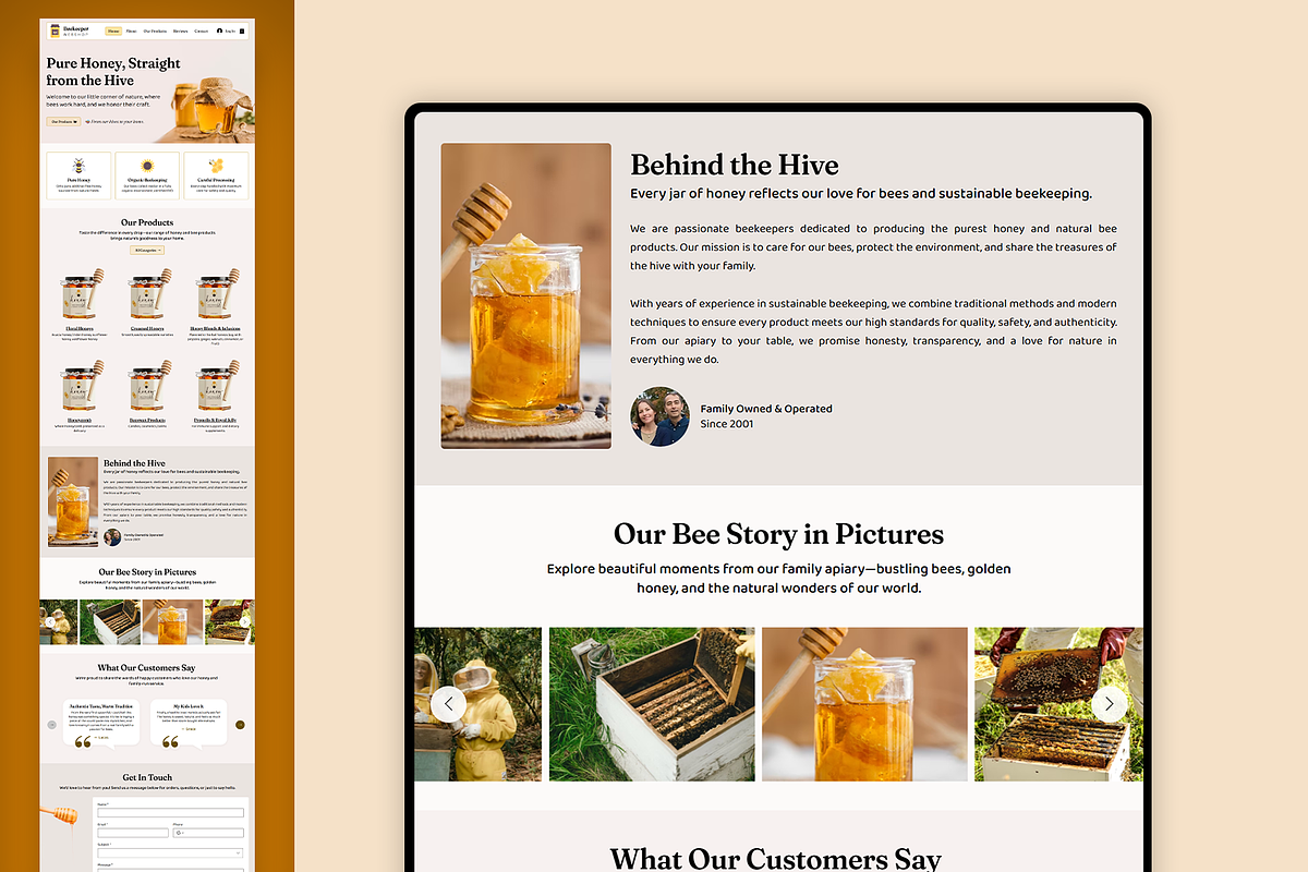Beekeeper & Honey Webshop Template, a Wix Template by Kitteeh (Photo 9 of 20)