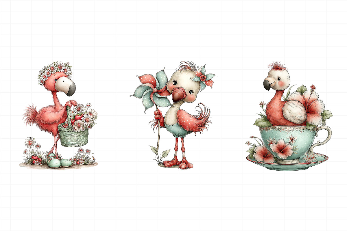 Whimsical Summer Flamingo Clipart PN, an Illustration by Daily.Designs (Photo 6 of 8)