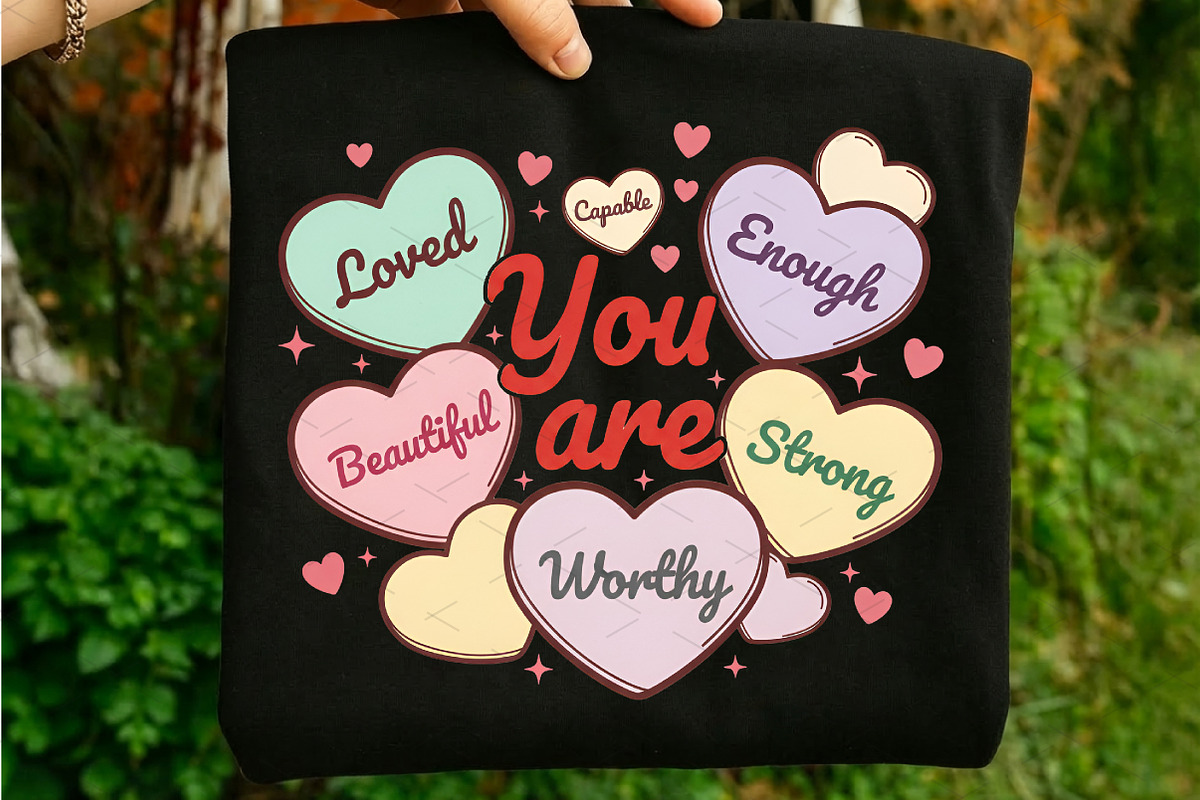 Retro Valentine, You Are Enough PNG, an Illustration by Libby Wishes (Photo 2 of 8)