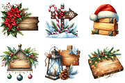 Christmas Wooden Signs Clipart, an Illustration by DreamArtGraphic (Thumbnail 4 of 4)