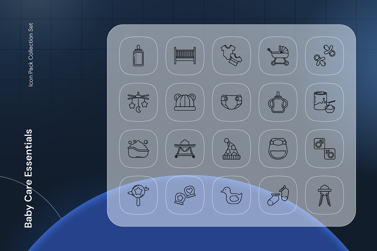 Baby Care Essentials Icon, an Outline Icon by Nathaya Studio (Photo 2 of 2)