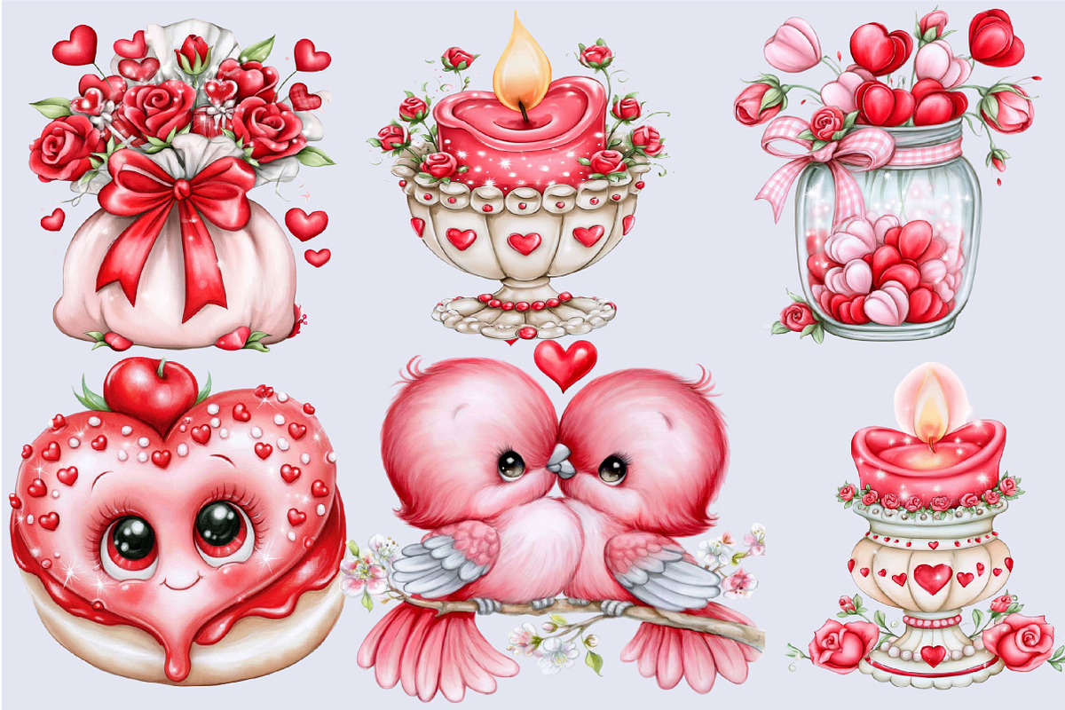 Whimsical Cute Valentine Clipart Bun, a Seasonal Illustration by SVGArt (Photo 4 of 5)