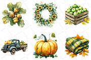 Yellow & Green Autumn Clipart, an Illustration by DreamPrint404 (Thumbnail 4 of 6)