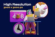 Website Maintenance 3D Character, a Characters & Person 3D Model by orenjidesign (Thumbnail 3 of 8)