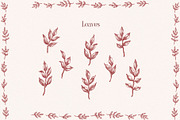 Burgundy Floral Garden Borders, a Decorative Illustration by Ekaproeka (Thumbnail 6 of 6)