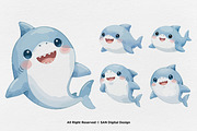 15 Bundle Watercolor Shark Ocean Sea, an Animal Illustration by Morspective (Thumbnail 5 of 8)