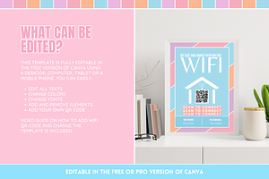 Pastel WiFi QR Code Sign