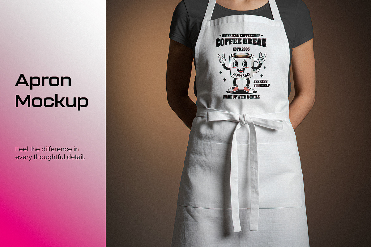 White Apron Mockup, an Apparel Mockup by Designer Dude