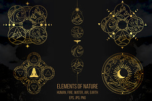 Elements Of Nature. Vector Art