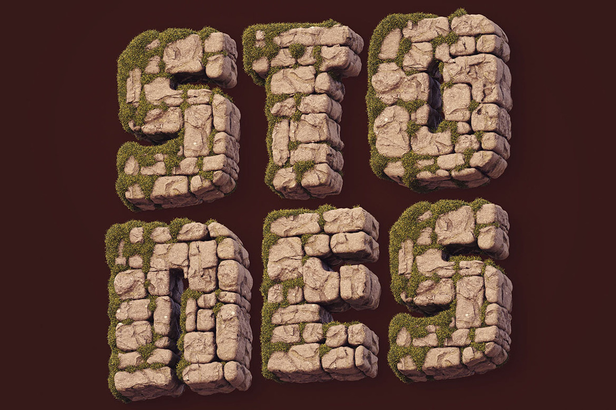 Stone Wall - 3D Lettering, an Object Graphic by MIIM